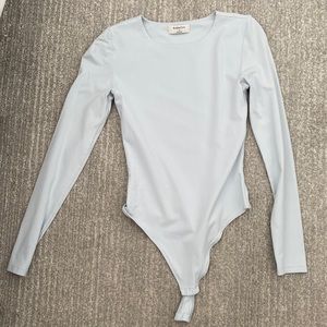 Small contour crew longsleeve bodysuit in cruise blue